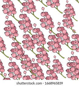 
Seamless pattern with berries on a white background.