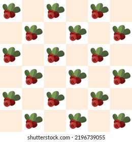 Seamless pattern of berries on a white background. Vector illustration in vintage style for textile print, wallpaper, wrapping paper