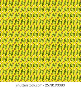 Seamless pattern with berries on a yellow background. Vector illustration.