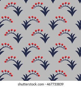 Seamless pattern with berries, slavic plant pattern