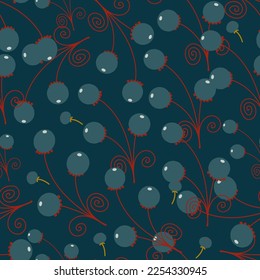 Seamless pattern with berries. Vector file for designs.