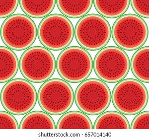 Seamless pattern of berries. Watermelons on a white background. Fruit pattern.Can be used for textile, manufacturing, book covers, wallpapers, print or gift wrap. Vector illustration