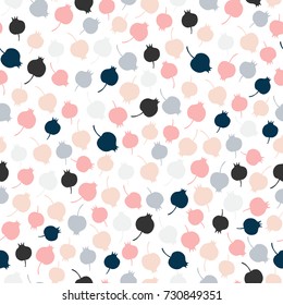 Seamless pattern with berries.Scandinavian style. Simple nordic illustration. Use for fabric design, poster, placard, wrapping paper, invitation, home decor.