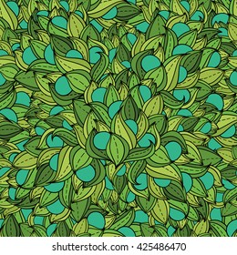 Seamless pattern berry bush.Vector illustration of berries with leaves can be used for backgrounds, web design, surface textures.