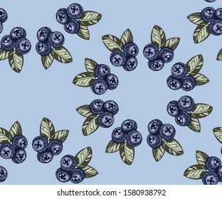 Seamless pattern with berry. Hand drawing decorative background. Vector pattern. Print for textile, cloth, wallpaper, scrapbooking