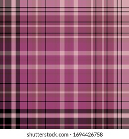 Seamless pattern in berry pink and black colors for plaid, fabric, textile, clothes, tablecloth and other things. Vector image. 