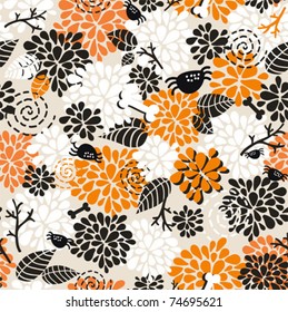 Seamless pattern for the better halloween. Vector doodle illustration.
