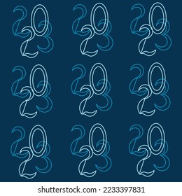 Seamless pattern with bicolor 2023 number on blue background. Style template for calendar cover. New year concept. Marketing material, website banner concept, social media. 