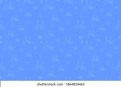 seamless pattern of bicycle, isolated on blue background