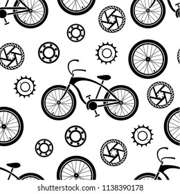 Seamless pattern of bicycle parts