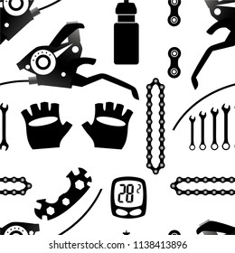 Seamless pattern of bicycle parts