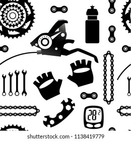 Seamless pattern of bicycle parts