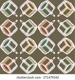 Seamless pattern with bicycle pedals.