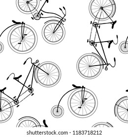 seamless pattern with bicycle pictures