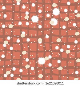Seamless Pattern with big bubbles on pastel blue background. Repeating Pattern. Vector Illustration