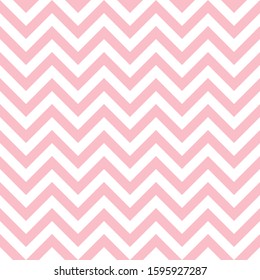 Seamless Pattern Big Chevron Pink And White Lines