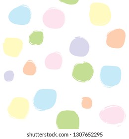 Seamless pattern with big colorful dots. White background - Vector