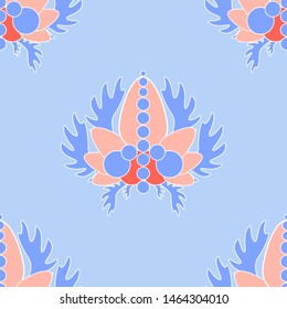 Seamless pattern with big exotic flowers 