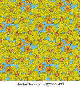 Nahtlose Muster große Blume.Modedruck von Textilien.Vintage Blumendesign.Vektorgrafik.