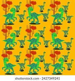 patrón sin fisuras con dinosaurios grandes y pequeños