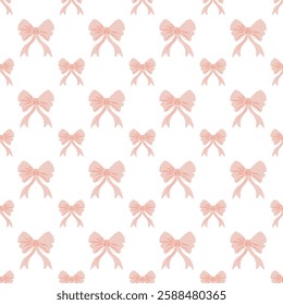 Seamless pattern big and small pink bow ties