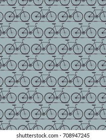 Seamless pattern bike silhouette, vector