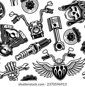 seamless pattern for a biker theme, background