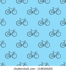 Seamless pattern with bikes in pastel colors. Perfect for wallpapers, pattern fills, web page backgrounds, surface textures, textile.