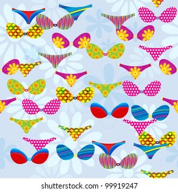 Seamless pattern of bikini