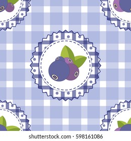 Seamless pattern with bilberries. Bright colors, fashion style for prints, batik, silk textile, cushion pillow, bandanna kerchief. Rustic style. Texture for clothes, bedclothes. Embroidery stylization