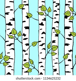 seamless pattern with birches