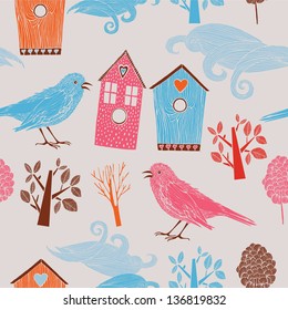 seamless pattern with bird