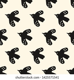 seamless pattern, bird art background design for fabric scarf and decor