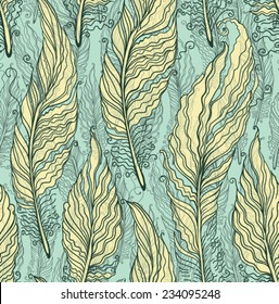 Seamless pattern bird feathers.