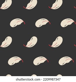Seamless Pattern with bird Feathers. Flat vector background