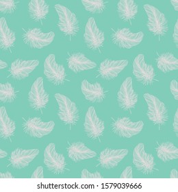 Seamless pattern of bird feathers. Vector illustration