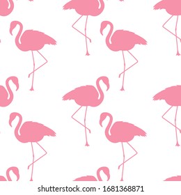 Seamless pattern bird flamingo vector