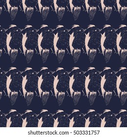 seamless pattern with bird/ Hand painted illustration/can be used for fashion print design/textile design/fashion graphic/t-shirt/kids wear