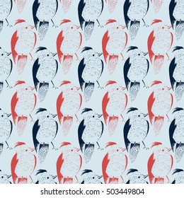 seamless pattern with bird/ Hand painted illustration/can be used for fashion print design/textile design/fashion graphic/t-shirt/kids wear