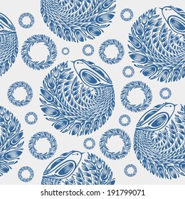 Seamless pattern bird of paradise