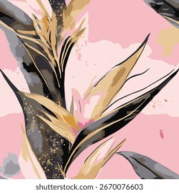 padrão sem emenda Flor da Ave do Paraíso