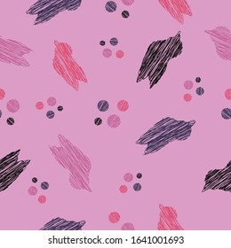 Seamless pattern bird shapes and dots repeat endless background for textile, wrapping paper, fashion, fabric prints