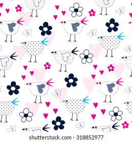 seamless pattern with bird vector illustration