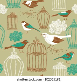  Seamless Pattern with birds