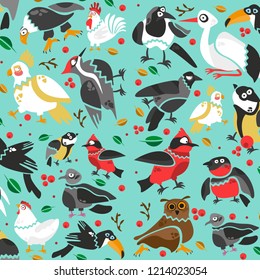 Seamless pattern with birds.