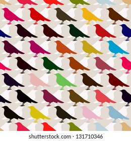 Seamless pattern with birds