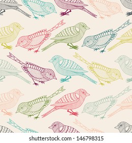Seamless pattern with birds