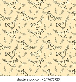 Seamless pattern with birds.