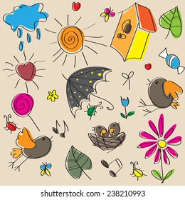 Seamless pattern with birds.