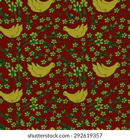 Seamless pattern with birds